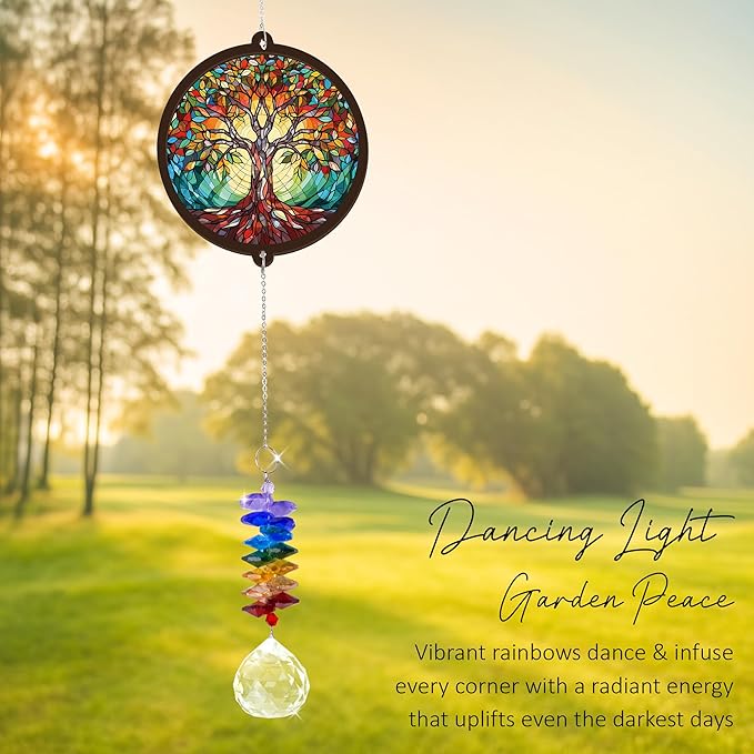 Memorial Suncatcher - Tree of Life Ornament - Sympathy Gift for Loss of Loved One - Condolence Bereavement Gifts - Remembrance Funeral Keepsake - Mother's Day for Mom Dad