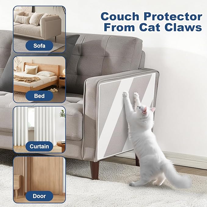 20 Pcs Cat Scratch Furniture Protector, Single-Sided Self Adhesive 14in Couch Protector from Cat Claws