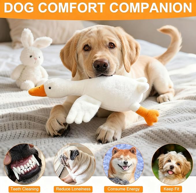 White Duck Dog Toys,2026 New White Duck Dog Toys,Realistic Goose Design Dolls Suitable for Dogs Chew and Play Best Pet Supplies(19.68inch)