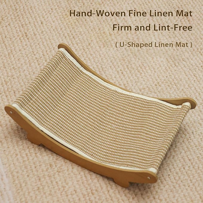 Cat Recliner Scraper Board, 2026 New 2 in 1 Cats Scratcher Bed Scratch Resistant & Low Lint, Wooden Cats Sofa Bed with Replaceable Cat Scratching Suitable for Cats (A)