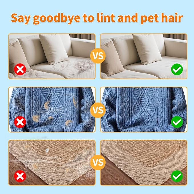 Pet Hair Removal Gloves for Cats & Dogs，Upgraded Five-Finger Electrostatic Reusable Magic Brush for Effortless Pet Hair Remover Tool on Carpet, Clothing, Laundry, Couch, Car Seat