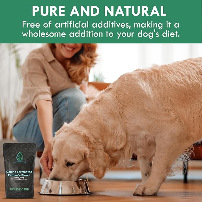 Holistic Bin Canine Fermented Farmer's Blend | Nutrient-Rich Dog Food Toppers | Plant-Based Supplements for Pets Gut Flora | Pumpkin, Spinach, Fruit and Vegetables Powder Mix | Fermented Blend (50g)