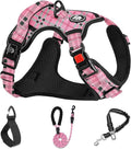 NESTROAD No Pull Dog Harness with Leash, Reflective No Choke Pet Vest Harness,Adjustable Soft Padded Dog Harness with Easy Control Handle for Large Dogs(Checkered Pink,X-Large)