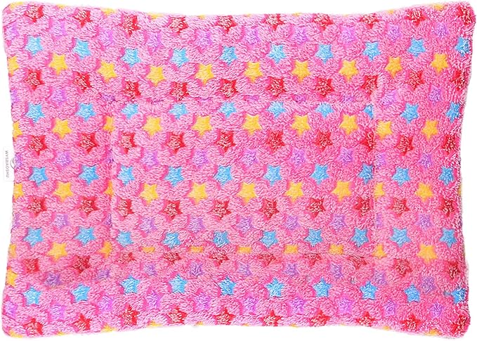 FJWYSANGU Fluffy Pet Cat Blanket Soft Coral Velvet Pet Puppy Cushion Mat Warm Cover Soft Pad Mat(Star V2/Pink,Small)