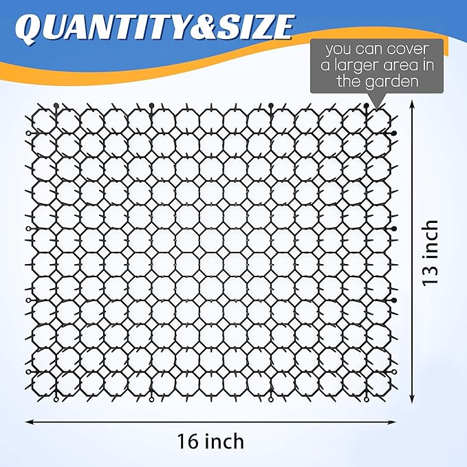 16 X 13 Inch Scat Mat for Cats, 12 Pack Cat Scat Mat with Spikes - Indoor/Outdoor Pet Deterrent Solution for Plants, Furniture, and More - Keep Cats and Dogs Away