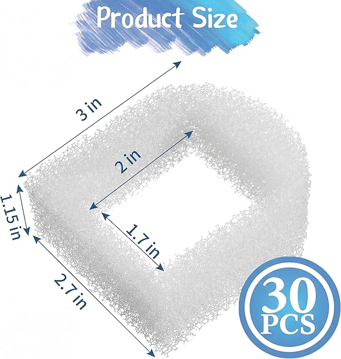 Zonon 15 Pcs Cat Water Fountain Filters, Pet Fountain Replacement Foam Filters, Compatible with Drinkwell Pet Fountains Filter Ceramic, Stainless Steel, Plastic, 360 Pets Water Fountains Filter Foam
