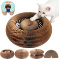 Extensible Large Megnetic Magic Organ Cat Scratcher Toy | Upgraded Durable Cardboard Scratching Board with Bell Ball, Interactive Enrichment Toy for Indoor Cats & Kittens