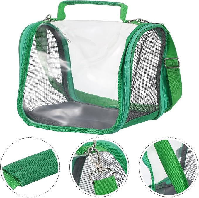 GALPADA Portable Parrot Carrier Bird Travel Cage Small Green Handheld Transport Bag for Outdoor Use Suitable for Parakeets Cockatiels and Small Birds