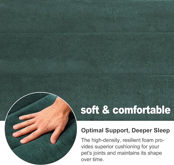 Dog Crate Pad, Ultra Soft & Anti-Slip Kennel Mat, Secure Fit for Metal Crates & Dog Cages, Washable Cozy Bed for Small Medium Large Dogs (Green, XS(18"*12"*1.5"))