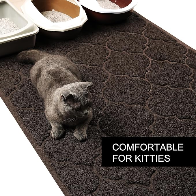 LittleTiger Cat Litter Mat, XL Super Size, Phthalate Free, Easy to Clean, 46x35 Inches, Durable, Soft on Paws, Large Litter Mat.