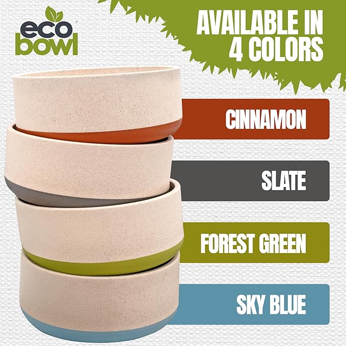 Palz&Co EcoBowl with Lid for Dogs & Cats, 80 oz Cinnamon - Natural Bamboo Pet Bowl with Non-Slip Base, Pet Food and Water Dish, Dishwasher Safe