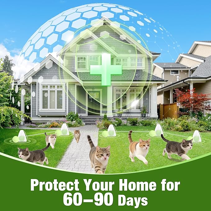 24 Pack Stray Cat Repellent for Indoor Outdoor Peppermint Oil Cat Repellent, Keep Wild Cat Rodent Skunk Deer Away from Patio, Yard, Garden, Natural Ingredients Mouse Deterrent Safe for Pets