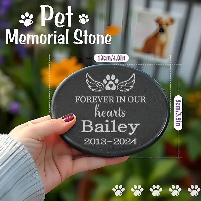 Personalized Pet Memorial Stones, Dog Memorial Stone, Cat Memorial Gifts for Loss of Cat, Pet Memorial Gifts for Dogs, Pet Lost Gifts, Pet Garden Memorial