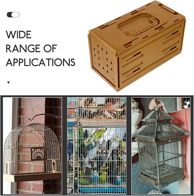 SUPVOX Portable Bird Carrier Cage for Small Parrots and Parakeets Lightweight Plastic Travel Transport Crate with Handle Hanging Bird Cage Suitable for Cockatiels