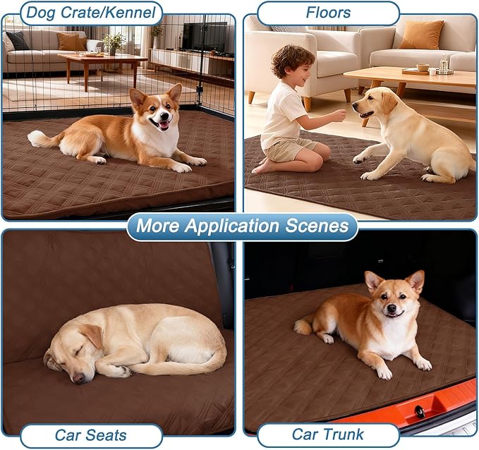 hyha Waterproof Dog Blanket, Reversible Pet Bed Blanket, Soft Sofa Couch Cover for Dogs Washable, Waterproof Pet Couch Covers for Sofa Puppy Cats Furniture Protector(82"x102", Brown/Chocolate)