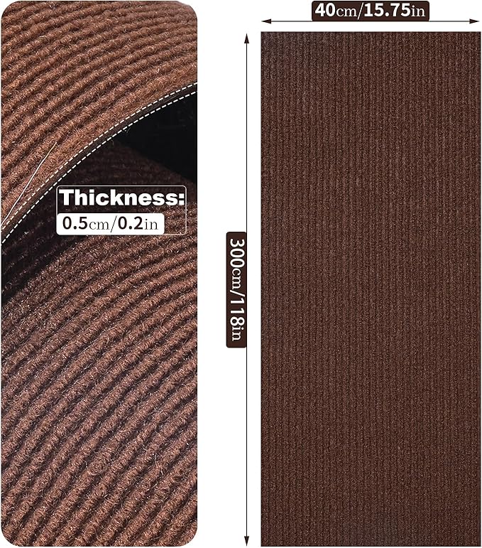 Cat Scratching Mat, Trimmable DIY Self-Adhesive Anti Scratch Furniture Protector, Climbing Wall Carpet, Couch Protector, Scratcher Scratching Pad Post Replacement (Brown, 118.1"x15.8")