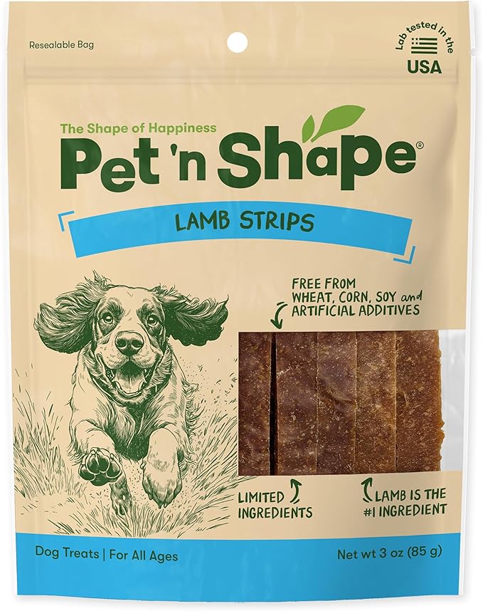 Pet 'n Shape Lamb Jerky Dog Treats - 3 Ounce