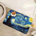 Starry Night Dog Cat Food Mat,Absorbent Pet Feeding Mat for Food and Water,Non-Slip Dog Bowl Mats Floor Protector 16"x24"