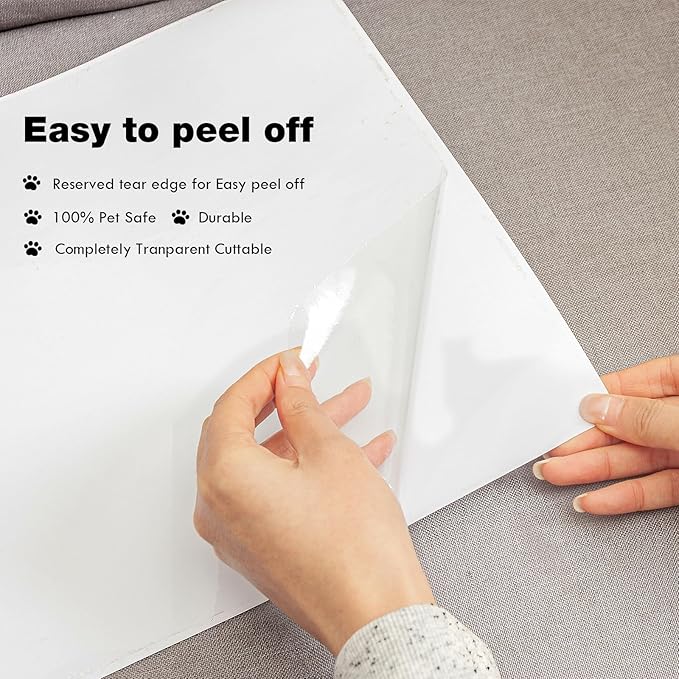 Cat Scratch Couch Protector, 24-Pack Clear Self-Adhesive Furniture Protectors, Anti-Scratch Sofa Guard for Cat Claws, Transparent Pet Deterrent Couch Cover for Chair & Furniture Corners