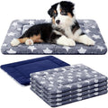 VitalCozy 4 Pcs Winter Dog Crate Pads, Ultra Soft Warm Washable Dog Cat Bed Mat for Pet Crate Comfortable Replaceable Reversible Kennel Pad for Small, Medium, Large Dogs(18 x 24 x 1.6 Inch,Blue)