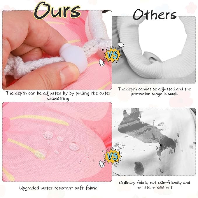 EXPAWLORER Cat Cone Collar Soft, Cat E Collar Recovery After Surgery to Stop Licking, Adjustable Waterproof Cute Neck Elizabethan Pet Kitten Puppy Donut Pillow for Cats Puppy Wound Healing, PinkM