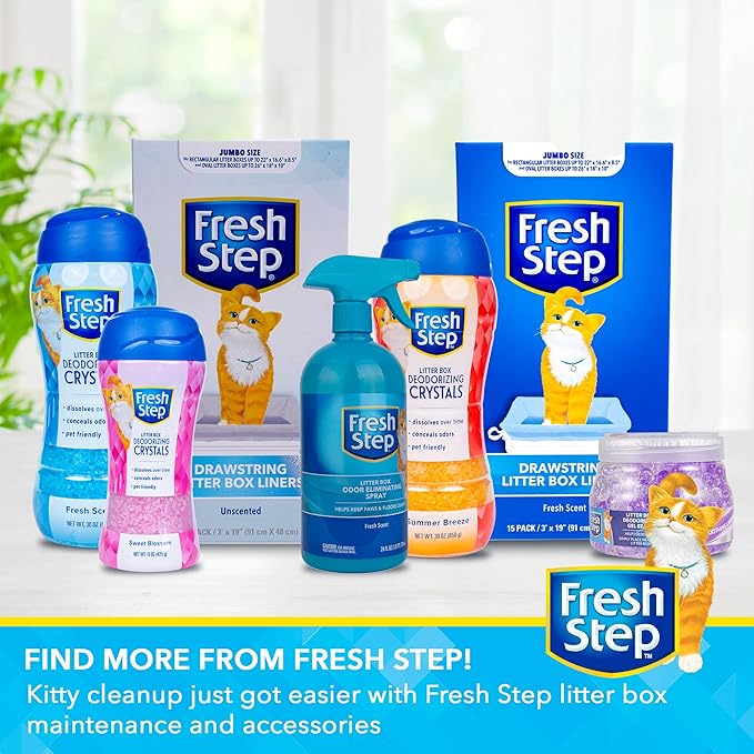 Fresh Step Litter Box Deodorizing Gel Beads in Soothing Lavender Scent - Pet Odor Neutralizing Beads for Pet Smells from Litter Box - 12 Ounce