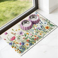 Dog Cat Food Mat - Absorbent Anti Slip Dog Bowl Mats for Food and Water, Quick Dry Cat Feeding Matts for Floors, Diatomite Pet Dish Placemat Accessories Supplies, Wildflower Style, 12 * 20in