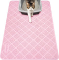Conlun Cat Litter Mat Litter Trapping Mat, 35" x 23" Premium Durable PVC Grid Mesh with Scatter Control, Non-slip, Less Waste Cat Litter Box Mat, Pink