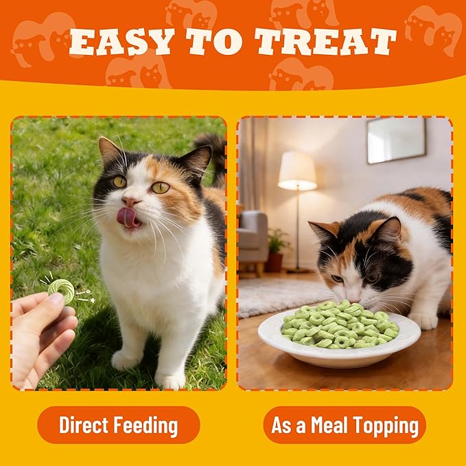 Catnip Cat Treats – Healthy Biscuits with Real Chicken, Vitamins & Catnip - Teeth Cleaning & Training Snacks for Indoor Cats (10.58 oz)