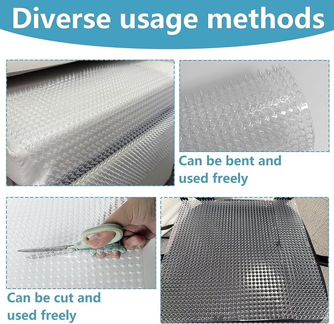 12 Pack Scat Mat for Cats - 13 x 16 Inch Cat Deterrent Mat to Keep Cats Out of Yard Permanently, Dog and Cat Spike Mat with 0.5 Inch Sturdy Design Spike for Cat Pee Deterrent