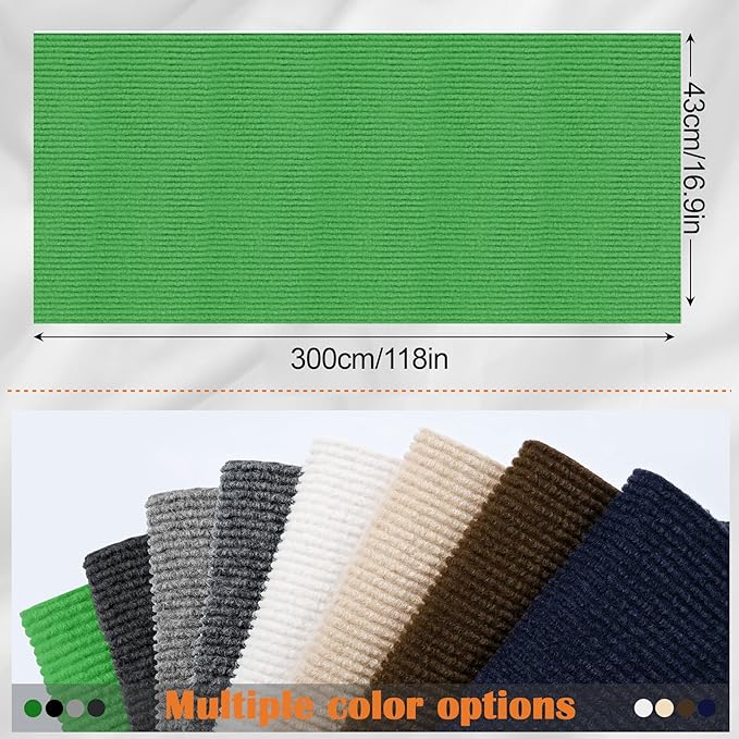 Cat Scratch Furniture Protector - 118" x 17" Trimmable Self-Adhesive Cats Claws Scratch Pads, DIY Cat Climbing Couch Protector for Scratch Post Cat Tree Replacement Indoor (Green)