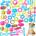 Jenaai 50 Pack Puppy Toys Chew for Teething Cute Soft Dog Toys Interactive Teething for Small Dogs Anxiety Relief Cleaning Teeth, Assorted Style
