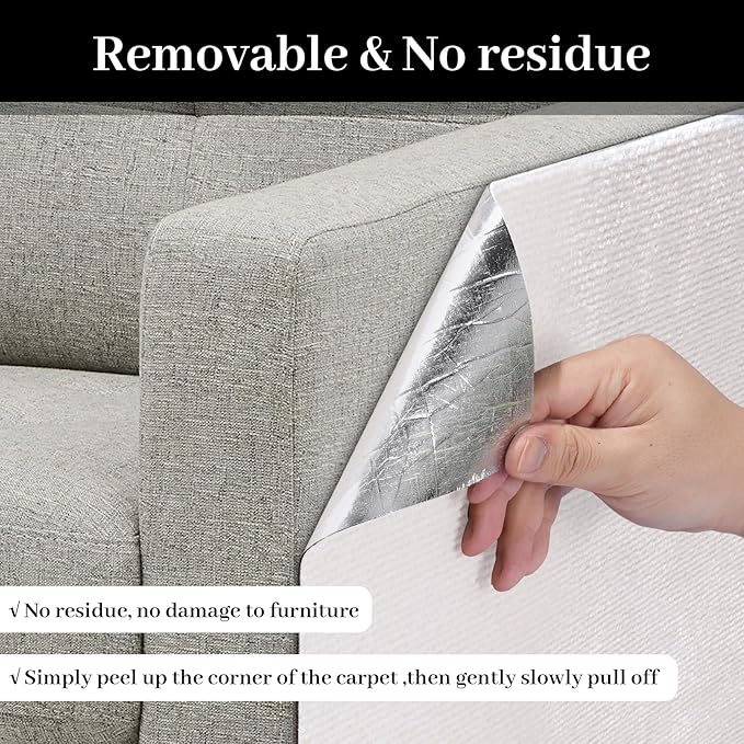 Cat Scratching Mat, Trimmable DIY Self-Adhesive Anti Scratch Furniture Protector, Climbing Wall Carpet, Couch Protector, Scratcher Scratching Pad Post Replacement (Beige, 78.7"x15.8")