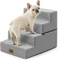 Dog Stairs for Small Dogs, 4 Tier Removable Wider Pet Stairs for Couch and Bed, 17.7" H Dog Steps for Old Cats, Puppy, Small Dogs, 17.7x23.6x17.7 inch, Gray