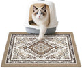 Unicorn Catcher Cat Litter Mat 24" x 15" Non-Slip Litter Box Mat Washable Litter Catcher Mat for Litter Box Indoor Food Mat Supplies Essentials, Brown