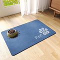 Dog Cat Feeding Mat-Absorbent Pet Bowl Mat for Food and Water, Quick Dry Water Dispenser Mat for Floors with Waterproof Rubber Backing, Puppy Cat Placemat Mats for Messy Drinkers,12"x20",Blue
