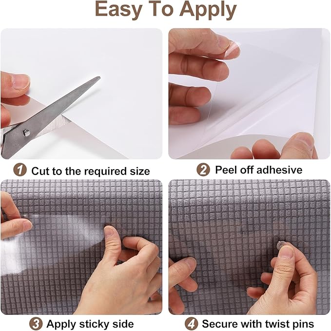 uxcell Anti Scratch Furniture Protector, 8 Sheets 17" x 8" Single-Sided Sticky Couch Protector from Cat Claws, Clear Protectors from Cats Scratching for Sofa Corners, Walls, Doors