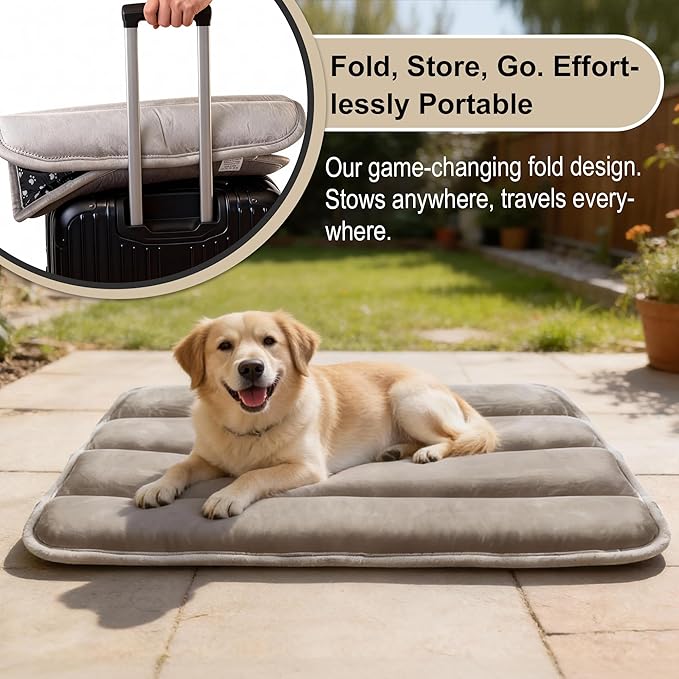 Dog Crate Pad, Ultra Soft & Anti-Slip Kennel Mat, Secure Fit for Metal Crates & Dog Cages, Washable Cozy Bed for Small Medium Large Dogs (Light Brown, M(28"*16"*1.5"))
