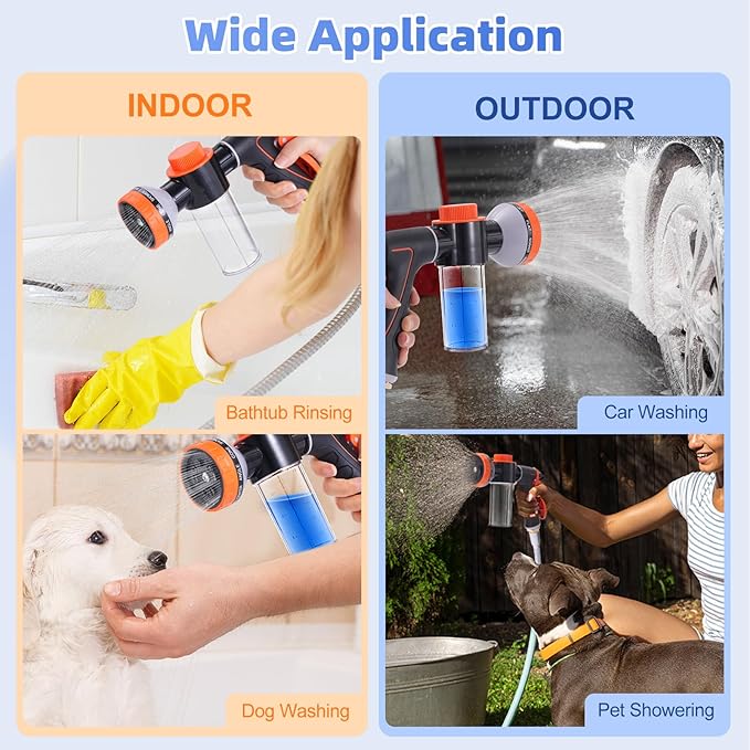 Dog Washing Hose Attachment with Dog Towels for Drying Dogs Large, Bathtub Faucet Sprayer Attachment with Long Hose, Pup Sprayer for Tub Faucet, Indoor Dog Wash Shower Attachment