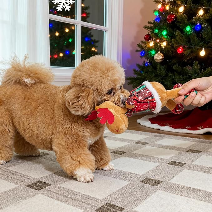 Dog Toys for Aggressive Chewers Indestructible Squeaky Dog Toys Octopus-Tug of War Dog Toys for Large Breed Tough Interactive Stuffed Dog Chew Toys for Puppies Small & Large Dogs