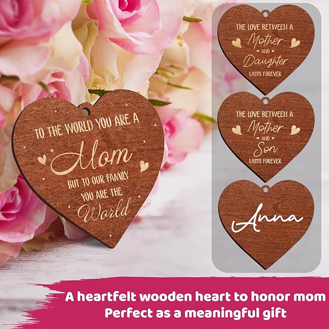 Walnut Rotating Picture Frame for Mom Floating Frame 4x6 Photo Double-Side Mama Nana Step Mom Mother-in-law Birthday Christmas Mother's Day Gifts Family Frame Tabletop Display HU-KX-MOM-WAL-A8