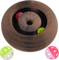 Kitty Kurlz Cat Scratching Toys for Indoor Cats - Magic Organ Interactive Cardboard Scratcher with 2 Bell Balls
