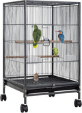 BestPet 35 inch Wrought Iron Bird Cage with Play Open Top and Rolling Stand,Large Parrot Cage Bird Cages for Parakeets,Cockatiel, Canary, Finch, Lovebird, Parrotlet,Pigeons (35 inch)