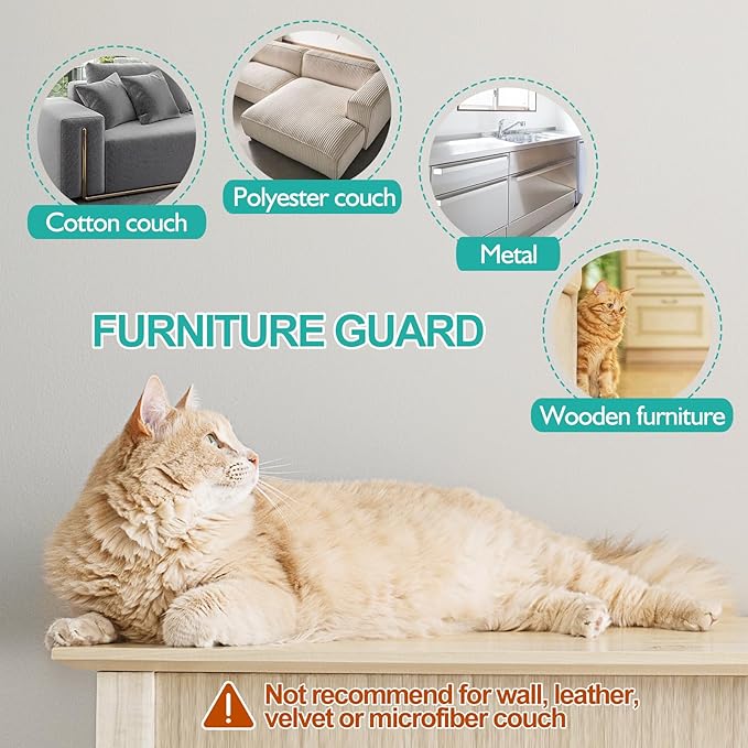 XL Heavy Duty Anti Cat Scratch Furniture Protector, 190"x17" Flexible Couch Corner Protector from Cats Claws, Single-Sided Self Adhesive Cat Scratch Deterrent Tape