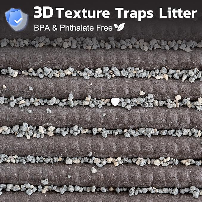Extra Large Cat Litter Mat, 40x25 Inch Trimable & Soft Foam Pad, Leak-Proof & Non-Slip Bottom, Machine Washable for Easy Clean, Scatter Control Litter Trapper (Chocolate Leaf)