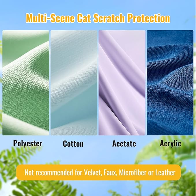 Anti Cat Scratch Furniture Protector, 315" x 15.7" Single Side Sticky Cat Couch Protector for Cloth Fabric Sofas, Large Roll Transparent & Cuttable Cats Scratch Deterrent Tape