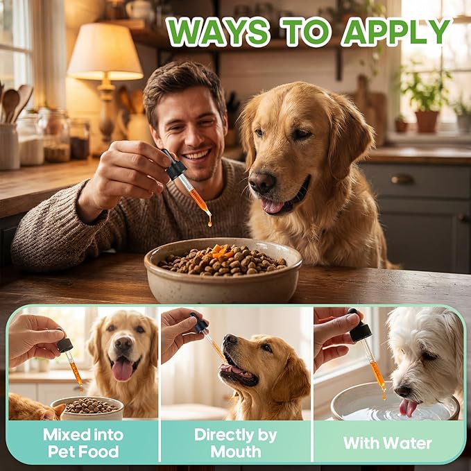 Kennel Cough Treatment & Natural Infection for Dogs & Cats Allergies & Sneezing Support Itchy Dog,Seasonal Allergies,Gut & Digestive Health,Liver Health 100% Plant-Based Herbal Supplement 60 ml