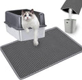 EVA Honeycomb Cat Litter Mat - Cat Litter Scatter Control Mat, 2-Layer Waterproof and Urine-Proof | Non-Slip | Easy Clean | for Single-Cat Households, 23.4"x14.7" Gray