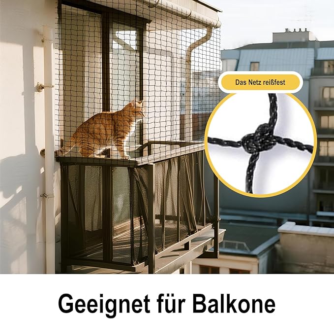 Cat Netting Includes Hook, 10X26Ft Balcony Netting Made of Thickened Steel Wire to Prevent Scratching and Chewing, Ideal for Catio Safety and Balcony Protection