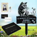 Personalized Memorial Marker for Departed Feline Friends, Handcrafted Cat Grave Stone